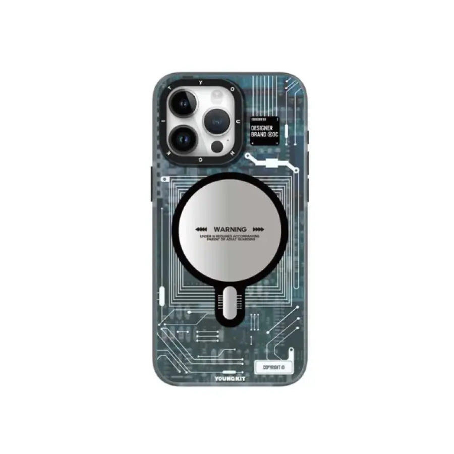 YOUNGKIT IPHONE 15 PRO MAGSAFE FUTURISTIC CIRCUIT, BLUE