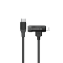 Momax 1.5m 1-Link Flow Dou 2 in 1 Braided Cable, Black