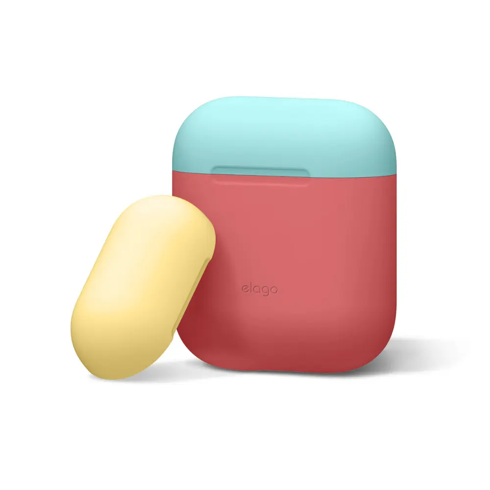 Elago Airpods Duo Case Body Italian Rose / Top Coral Blue,Yellow