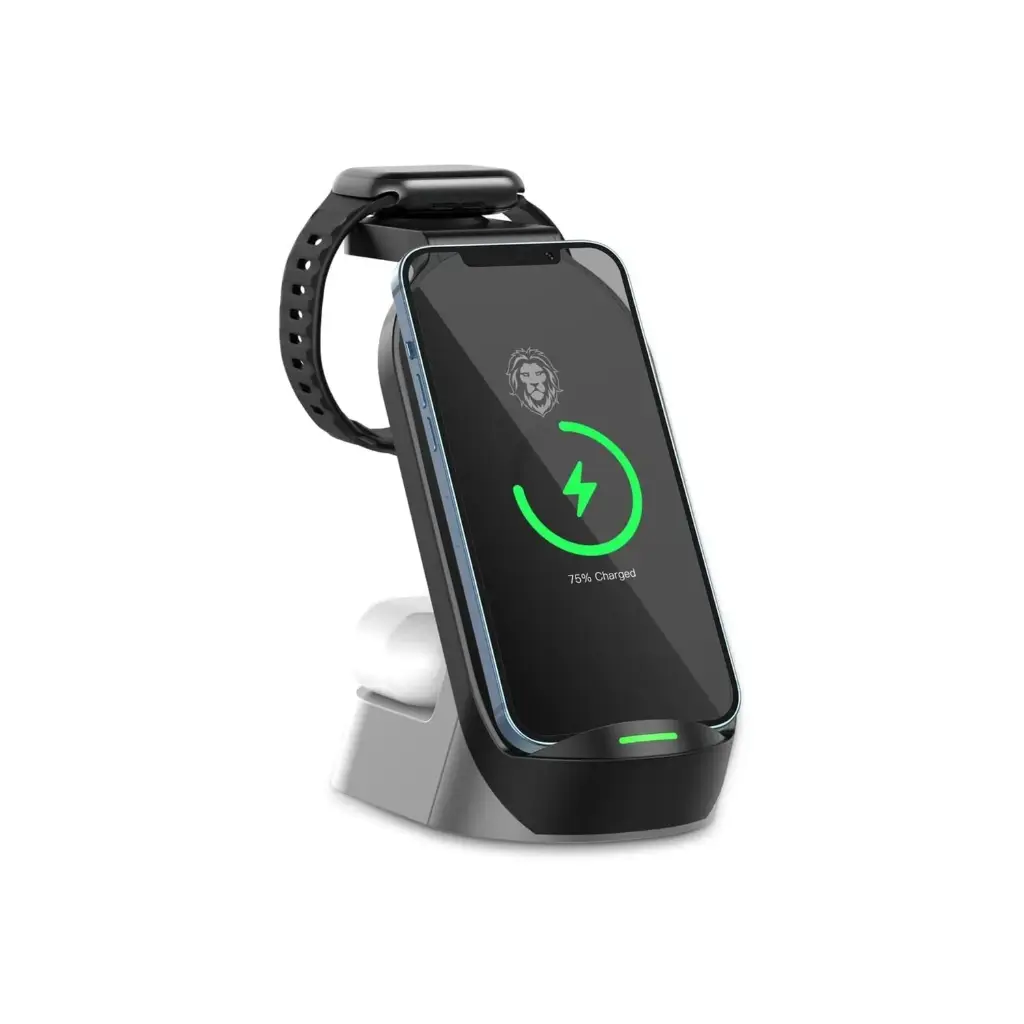 Green 15W Fast 4 In 1 Wireless Charger, Black