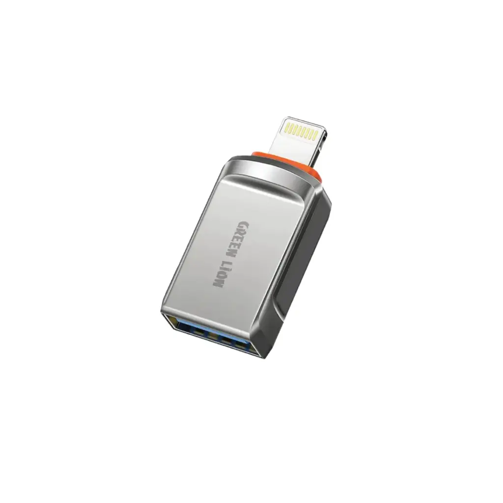 Green Lion OTG Adapter USB-A to Lightning, Gray