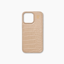 Ideal Of Sweden Leather iPhone 16 Pro, Warm Beige Croco
