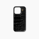 Ideal Of Sweden Leather iPhone 16 Pro Max, Black Croco
