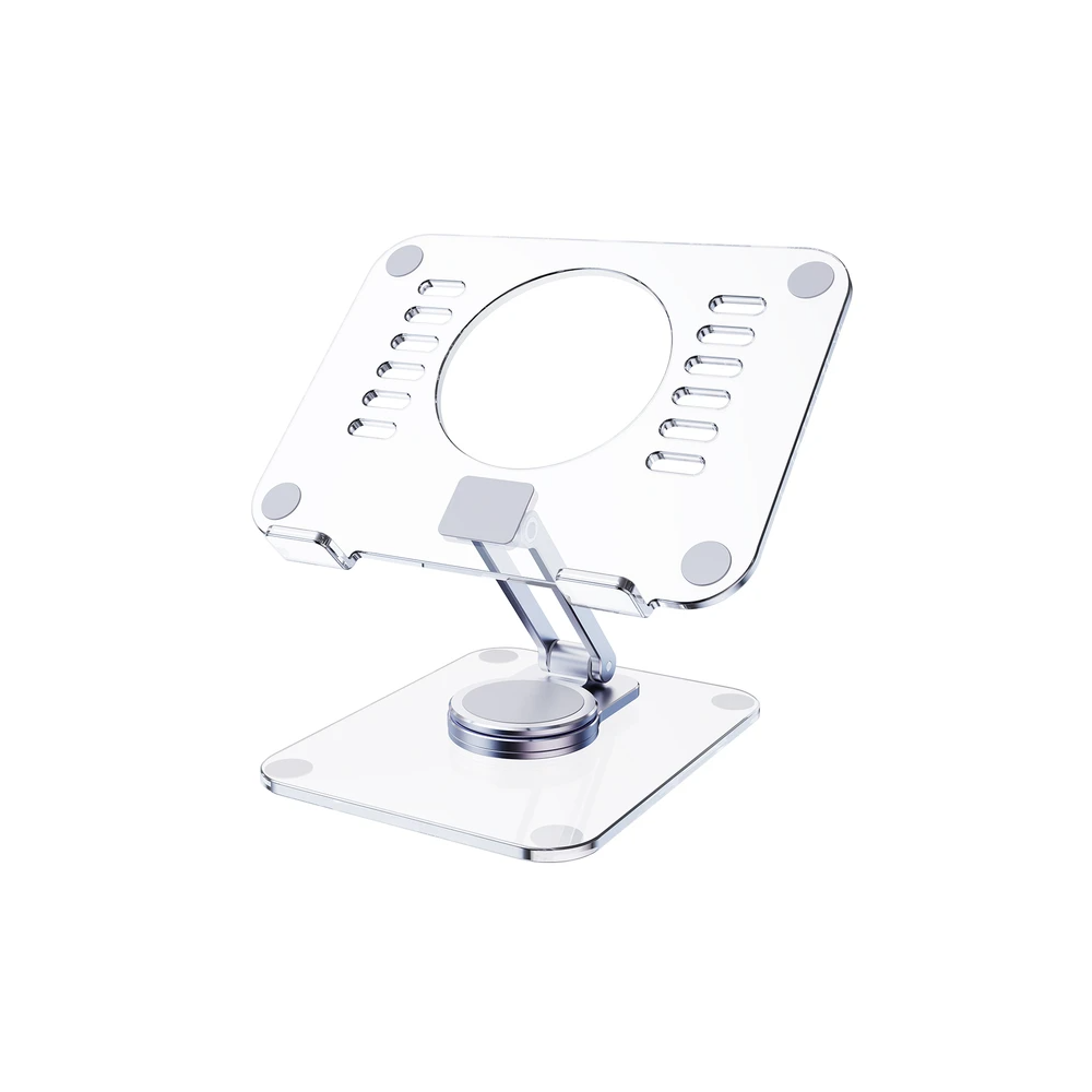 RoHS Acrylic Transparent  iPad Stand 360° Rotation, Clear