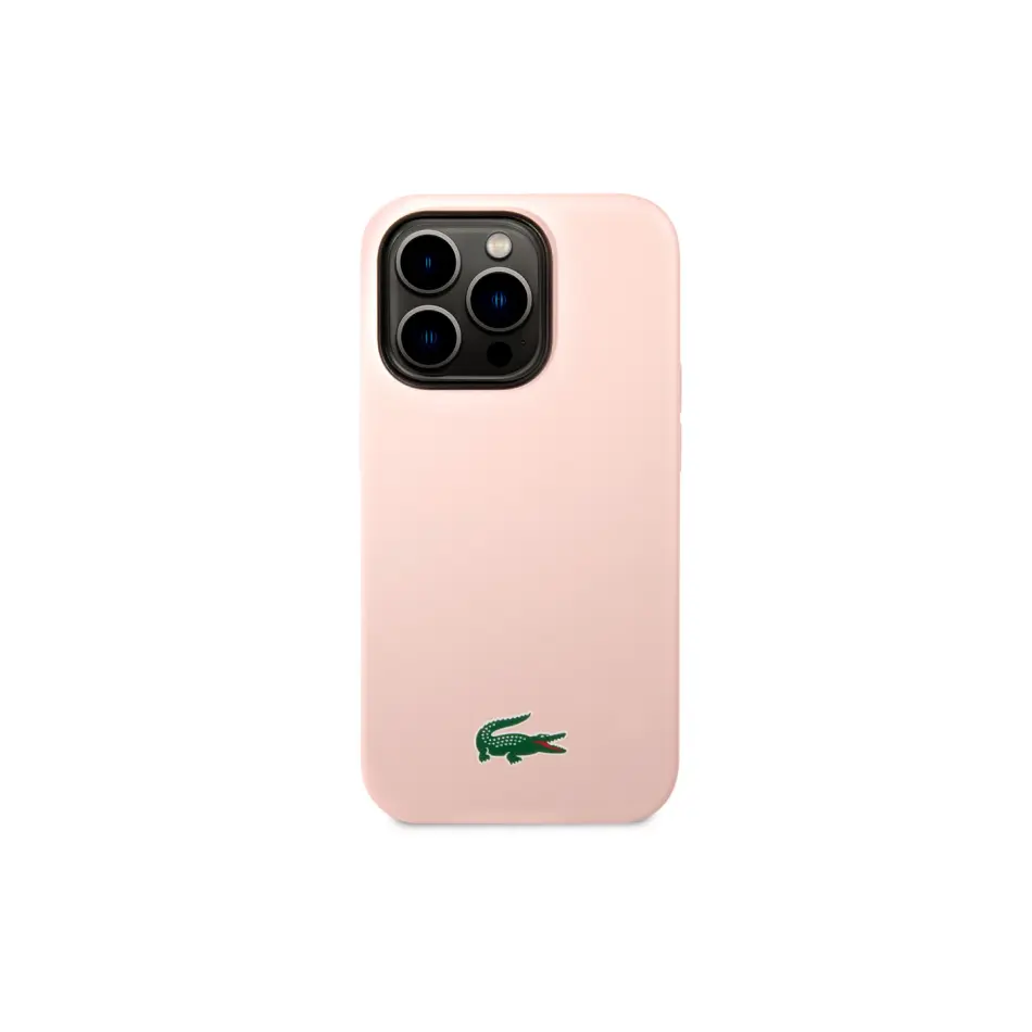 Lacoste iPhone 15 Pro MagSafe Croc Logo, Pink