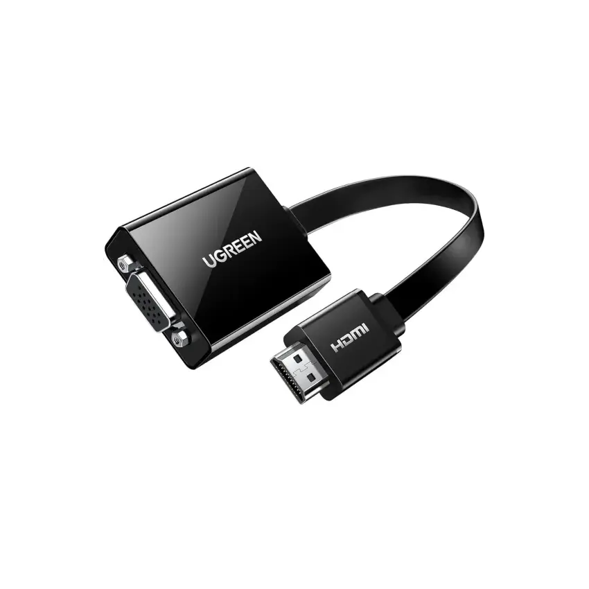UGREEN HDMI To VGA and 3.5MM w/ Power Port Converter, Black