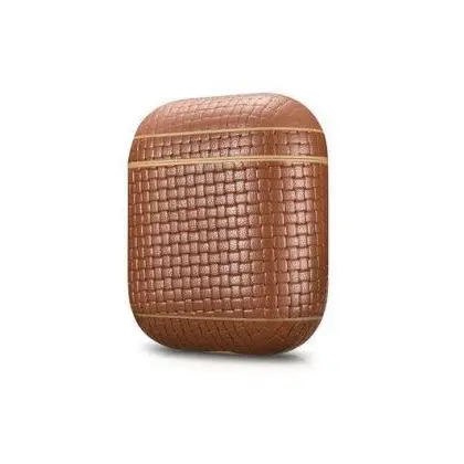More.Plus Airpods Woven Leather Case Brown