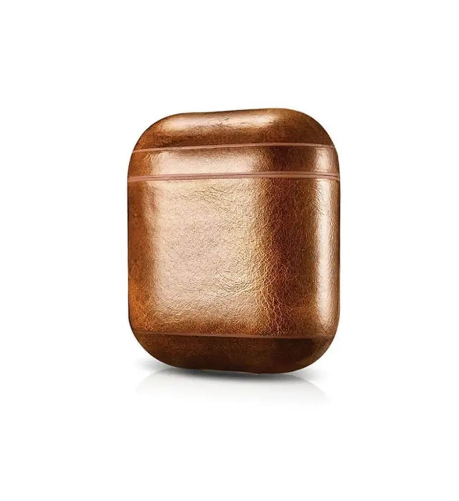 More.Plus AirPods Oil Wax Leather Case Brown