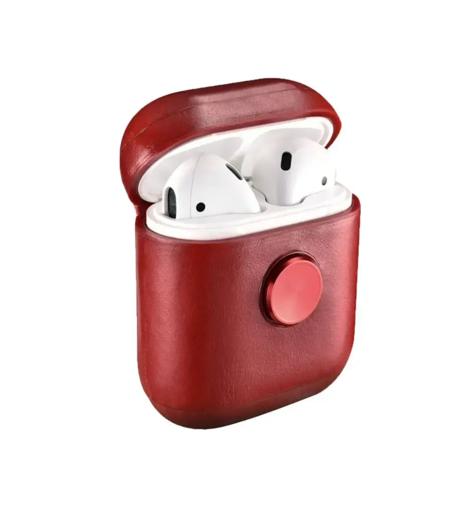 More.Plus Airpods Leather Spinner Case Red