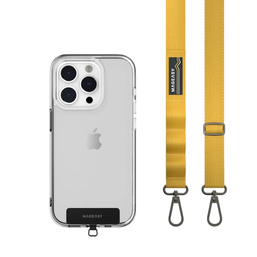 SwitchEasy 20mm Sling Strap+Strap Card Phone Lanyard, Mustard Yellow