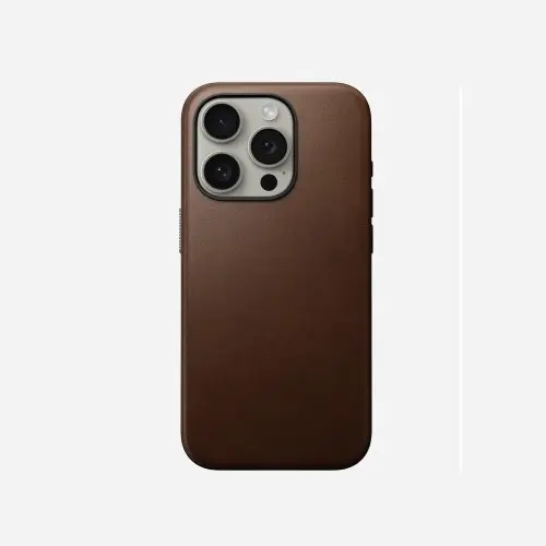 NOMAD IPHONE 15 PRO MODERN LEATHER FOLIO, BROWN