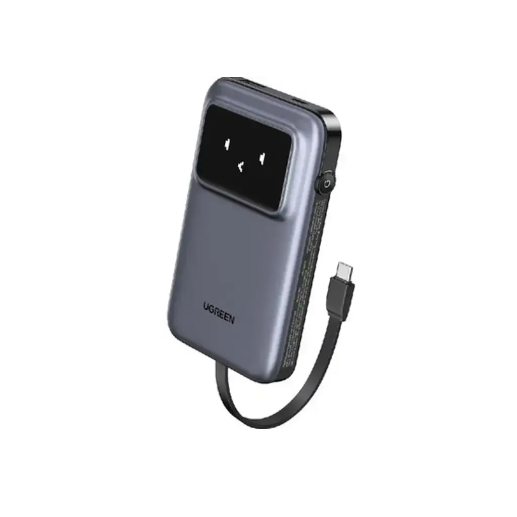 UGREEN 30W 10K Robot Power Bank with Built-in USB-C, Grey
