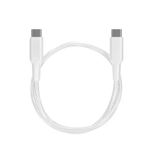 Powerology 60W 30CM USB-C to USB-C Cable, White