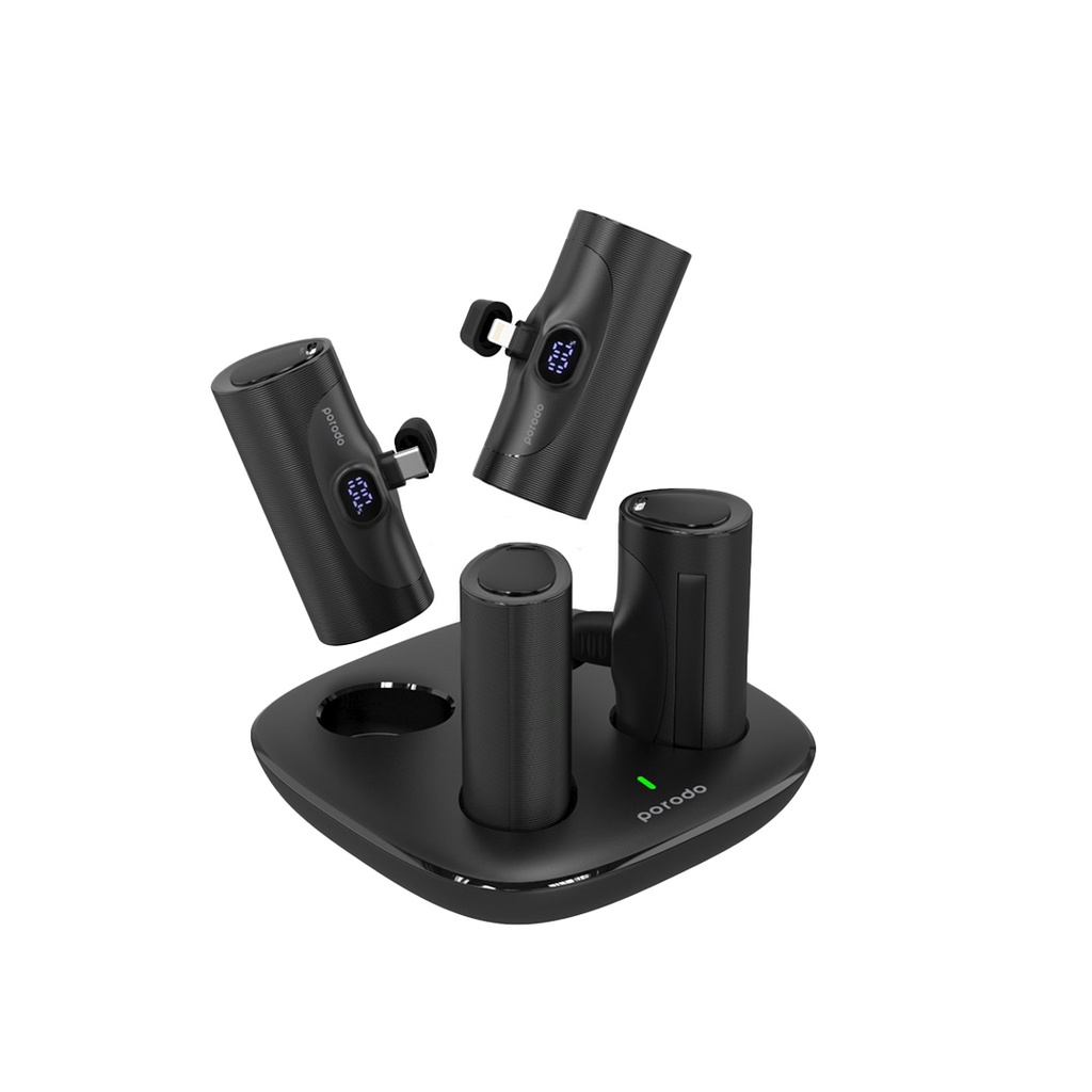 Porodo 5000mAh | 4 Power Bank Station, Black