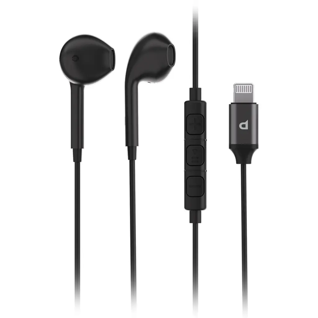 Powerology Stereo Earphone Lightning, Black