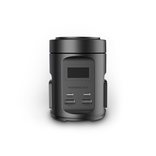 Powerology 65W PD MagSafe Power Hub 2200W Universal Socket, Black