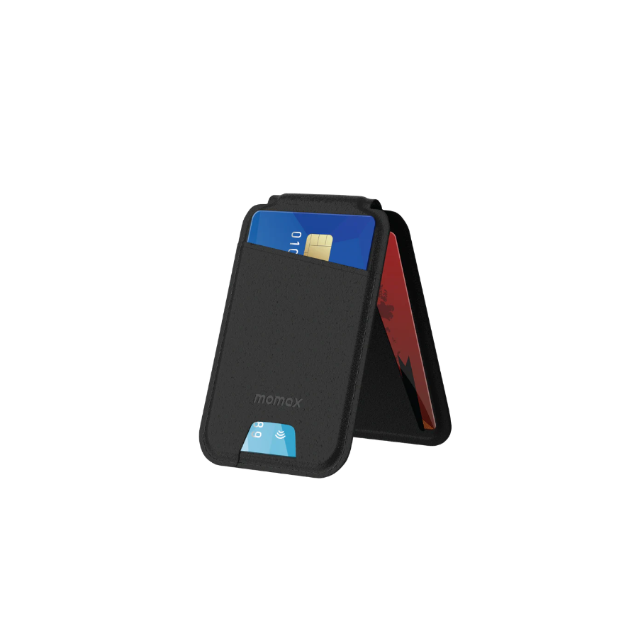 MOMAX 1-WALLET MAGNETIC STAND CARD HOLDER, BLACK