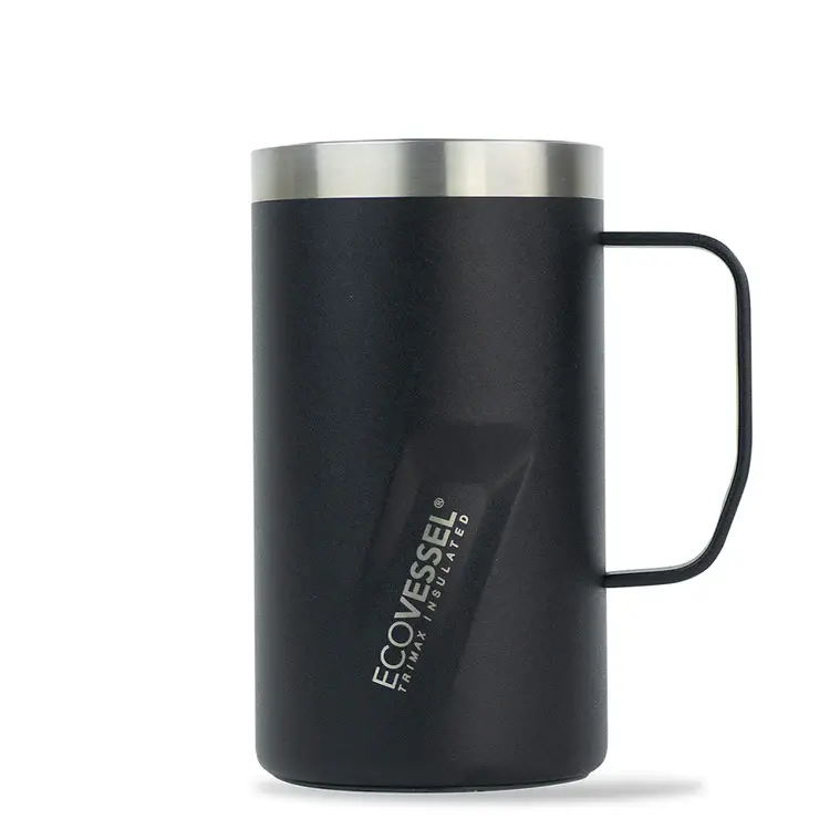 EcoVessel Transit 16 oz Insulated Steel Mug, Black Shadow