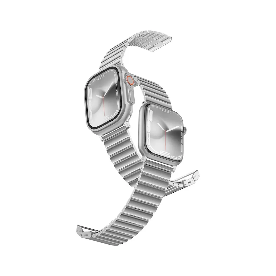 AMAZING THING APPLE WATCH 49/45/44/42MM TITAN STEEL BAND, SILVER