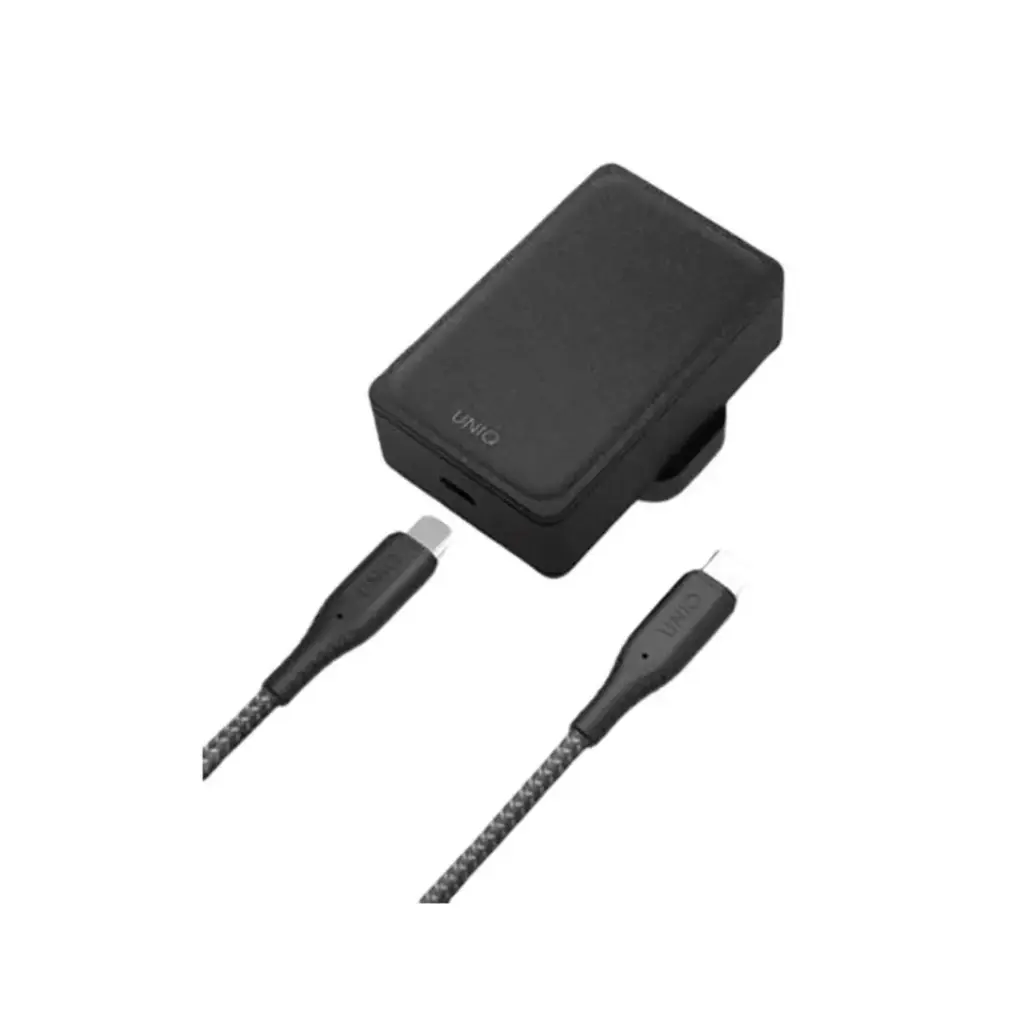 Uniq Versa Slim USB-C PD 18W Wall Charger with USB C Cable - Black