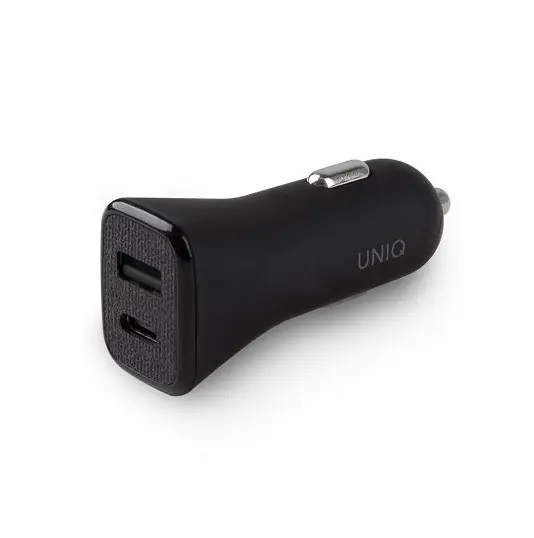 Uniq Votra Duo 30w Car Charger with USB-C PD Black
