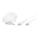 Belkin 20W USB-C CUBE WALL CHARGER, 1M C-C CBL, WHITE