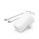 Belkin 3-Port USB-C Wall Charger with PPS 67W+ USB-C Cable, White