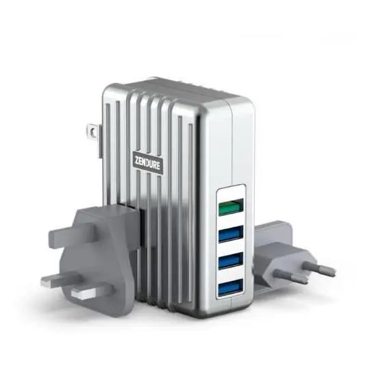 Zendure 4 Port USB Charger QC 40W Silver