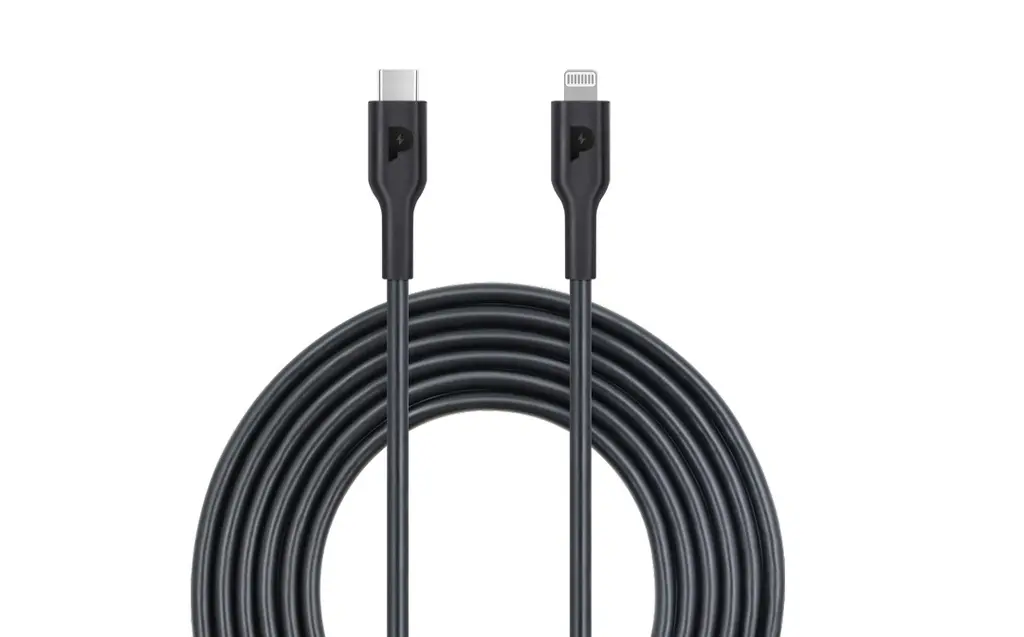Powerology 2M TPE USB-C to Lightning Cable, White