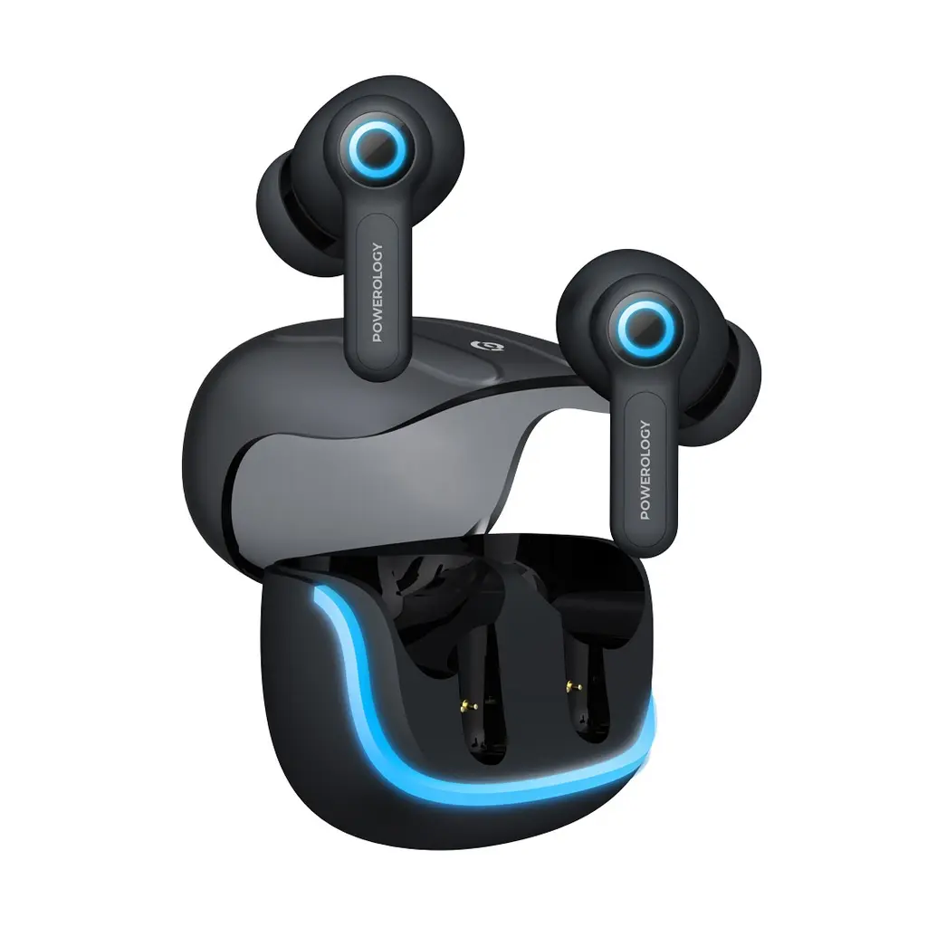 Powerology Qaud ENC True Wireless Buds, Black