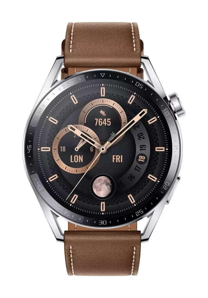 Huawei Watch 3 Steel, Brown Leather Strap