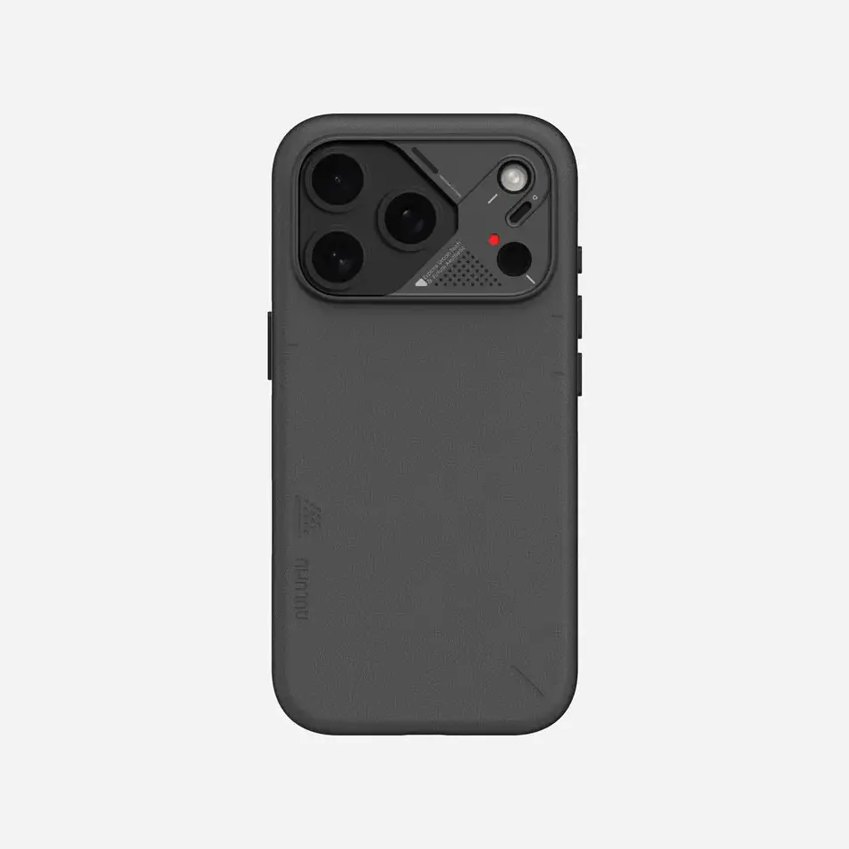 AULUMU iPhone 17 Pro Vegan Leather Case, Black 