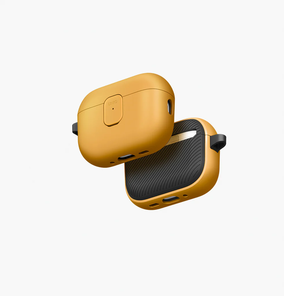 UNIQ Clyde Airpods Pro 3 Lock Case, Racing Yellow | Dark Grey