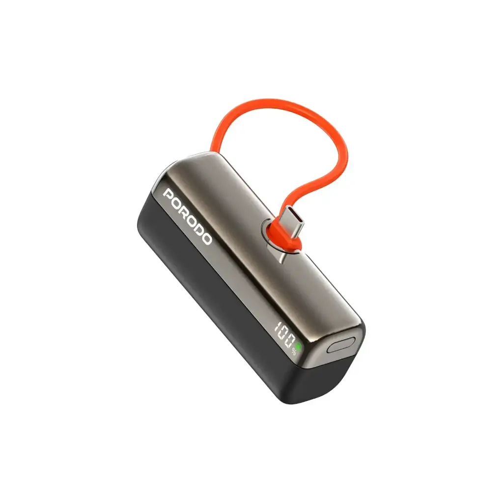 Porodo Pocket Volt 5000mAh Power Bank, Black