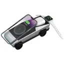 Porodo Cyber Dock Wireless Charger with Rotating Stand, Grey