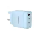 Powerology Lunex 65W 3 Ports Adapter, Blue