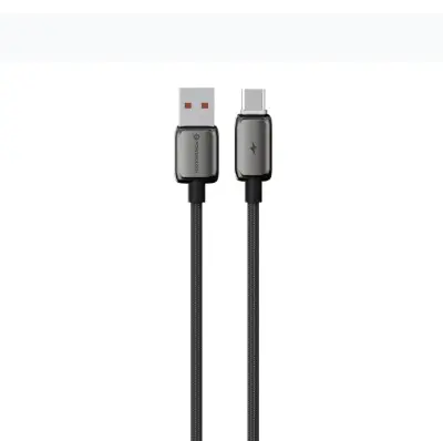 Powerology 1M Zinco Series USB-A to USB-C, Dark Gray