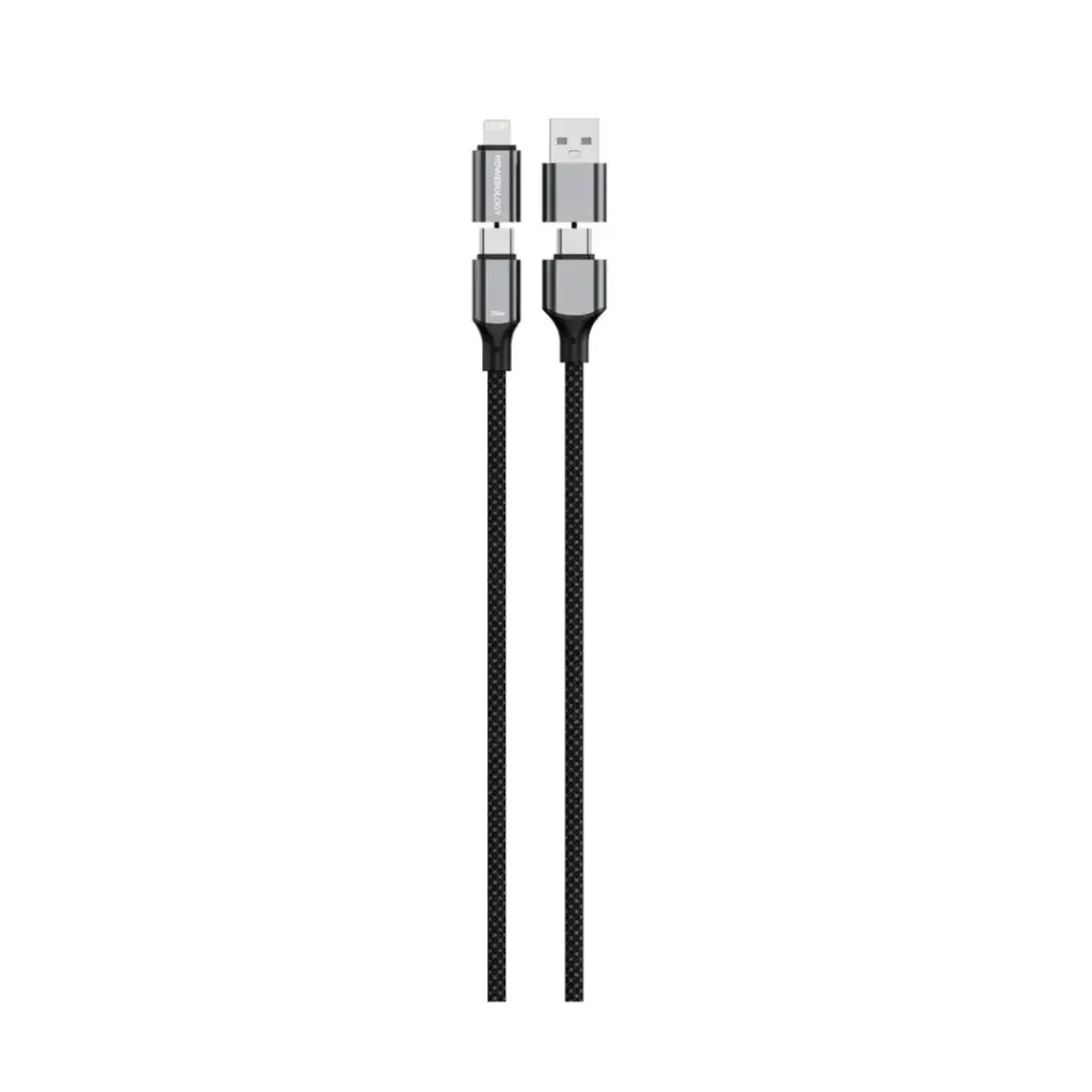 Powerology 4-In-1 Charging & Data Transfer Cable, Black
