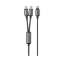 Powerology 2-In-1 Charging & Data Transfer Cable, Dark Grey