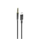 Powerology 1.2M Sync Weave USB-C To 3.5mm Audio Cable, Dark Gray