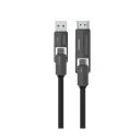 Powerology 4-In-1 HDMI Charging & Data Transfer Cable, Black