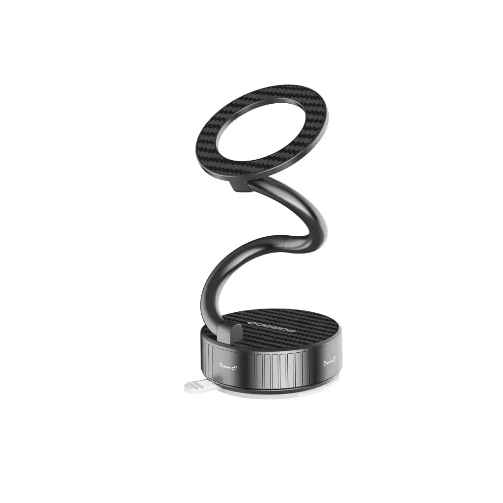 Porodo MagCurve Suction Phone Mount, Black
