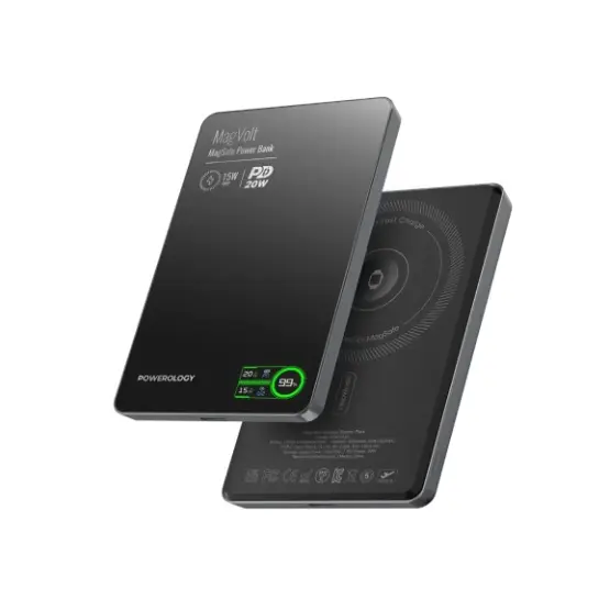 Powerology MagVolt 5K Magnetic Power Bank, Black