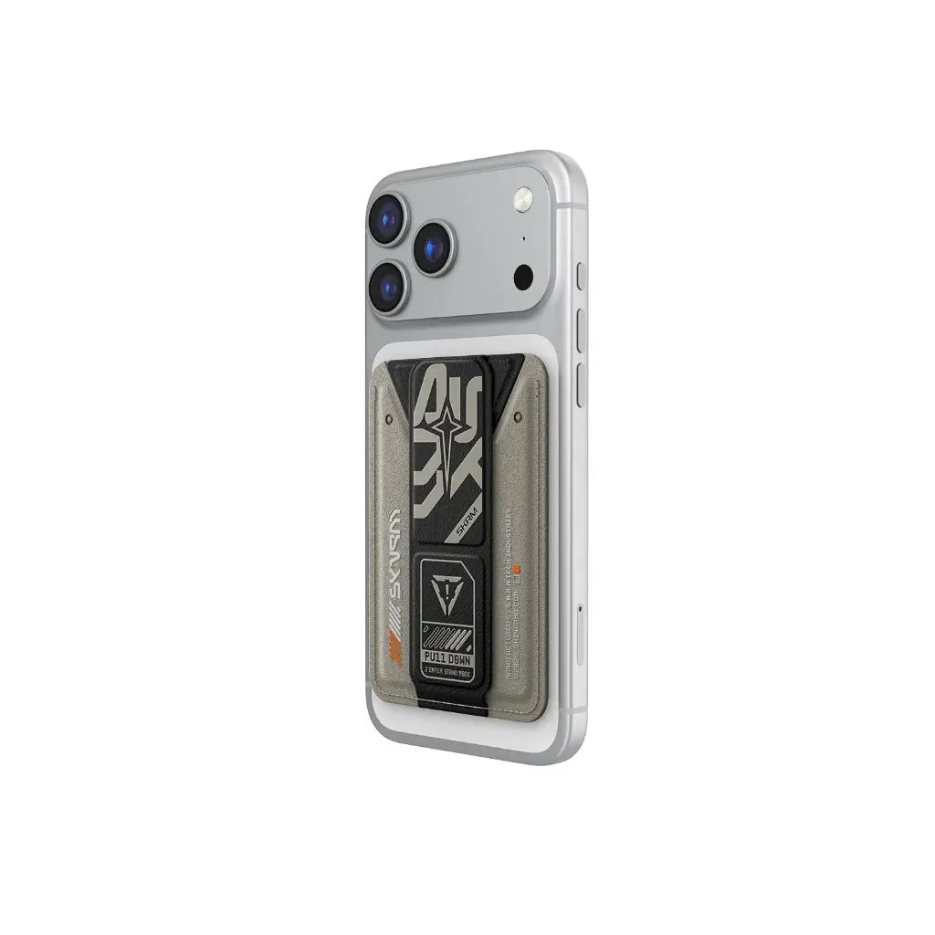 Skinarma Aegis Magsafe Card Holder with Grip Stand, Grey