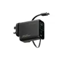 Powerology 70W TFT Adapter with Retractable Type-C Cable, Black