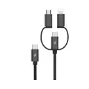 Smartix Braided Cable USB-C to USB-C/Lightning/Micro USB, Black