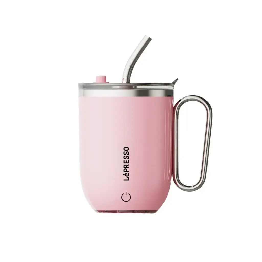 LePresso Sip Spin Auto Stirring 420ML Mug, Pink