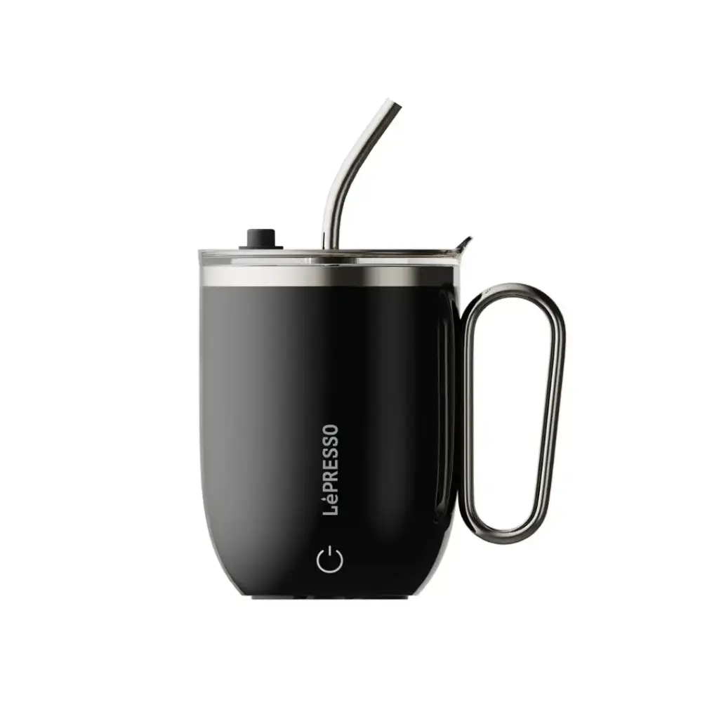 LePresso Sip Spin Auto Stirring 420ML Mug, Black