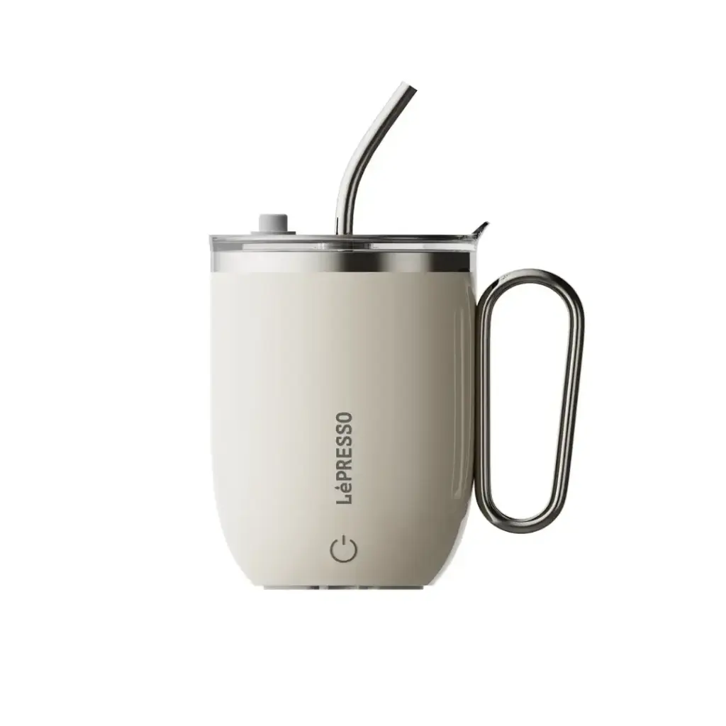 LePresso Sip Spin Auto Stirring 420ML Mug, White