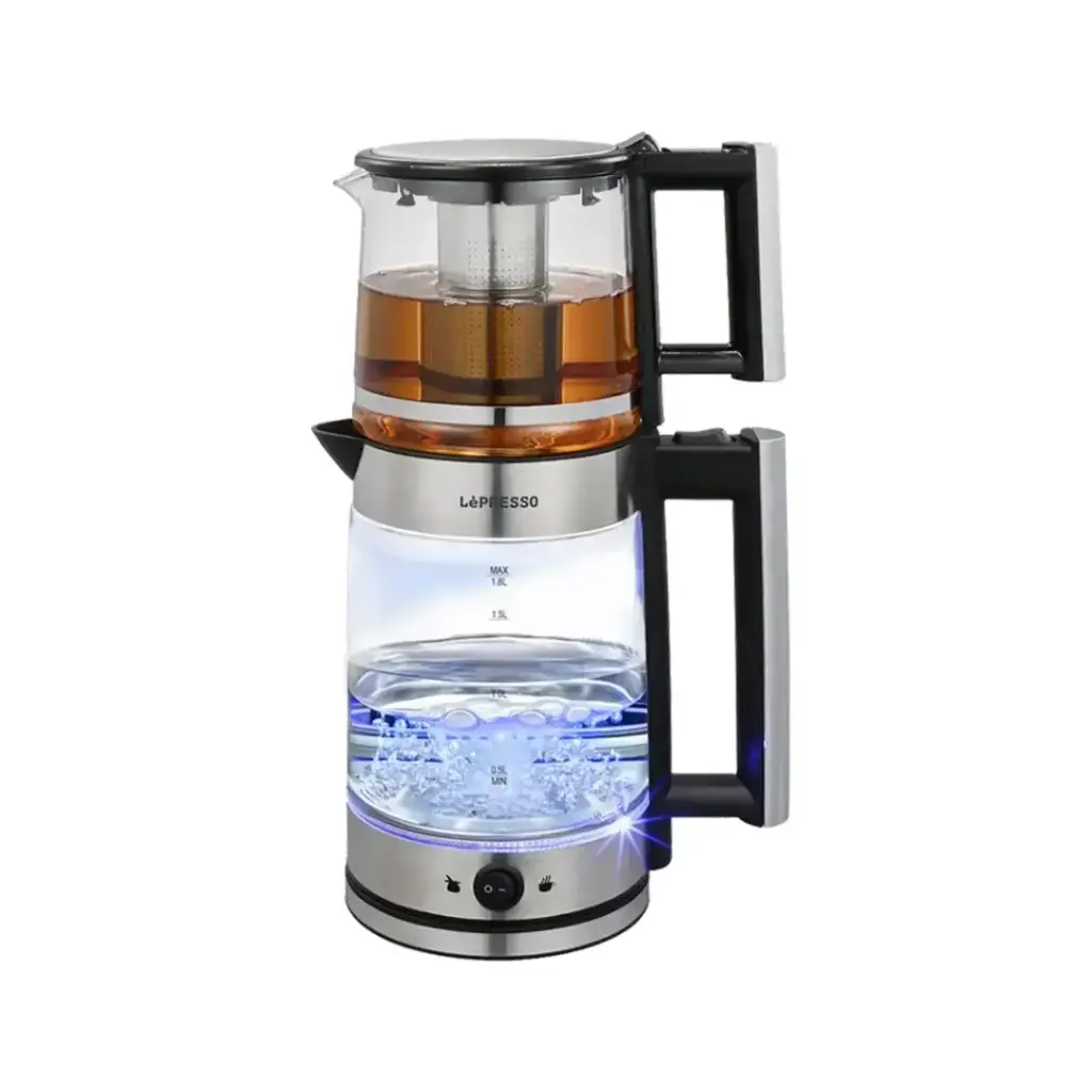LePresso ThermoBrew 1.8L Electric Kettle with 1.2L Turkish Tea Maker, Black